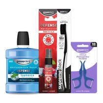 Kit Higiene Bucal Carnaval Escova, Fio, Spray e Antissépt.