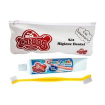 Kit higiene bucal escova+creme dental+bolsinha