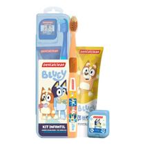 Kit Higiene Bucal Infantil Bluey Escova Creme Fio e Estojo Kit Higiene Bucal Infantil Bluey Escova Creme Fio e Estojo