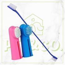 Kit Higiene Bucal para Cachorro e Gato Monte seu Kit com Escova e Creme Dental
