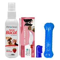 Kit Higiene Bucal Para Cães e Gatos Pet Clean Sabores