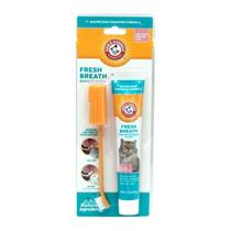 Kit Higiene Bucal para Gatos Arm & Hammer Fresh Breath Pasta, Escova e Dedeira