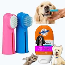 Kit Higiene Bucal Pet 2 Dedeiras 1 Gel Creme Dental Escova Dente Kit Higiene Bucal Pet 2 Dedeiras 1 Gel Creme Dental Escova Dente