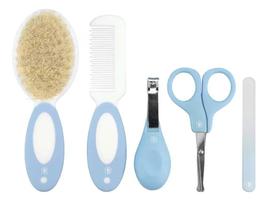 Kit Higiene C Cerdas Naturais 5 Peças Infantil Pimpolho Azul