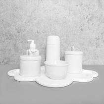 Kit Higiene C/ Garrafa Térmica Pote Algodão E Cotonete Passaro Prata