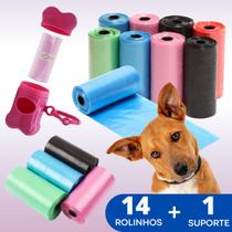 Kit Higiene Cata Caca Cocô Coletor De Fezes Para Cães Pet Com 14 Rolos Saquinhos Kit Higiene Cata Caca Cocô Coletor De Fezes Para Cães Pet Com 14 Rolos Saquinhos