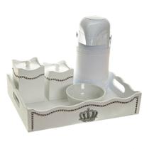 Kit Higiene Com Capa Fantasia Strass E Corôa Quarto Bebê Menina Menino Kit Higiene Com Capa Fantasia Strass E Corôa Quarto Bebê Menina Menino