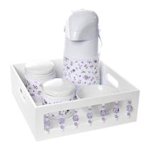 Kit Higiene com Porcelanas E Capa Pedra Lilás Quarto Bebê Infantil Menina