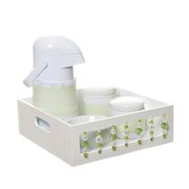 Kit Higiene Com Porcelanas E Capa Pedra Verde Quarto Bebê Menino - Potinho de Mel