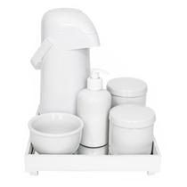 Kit Higiene Completo Branco Porcelanas Garrafa Térmica Bebê