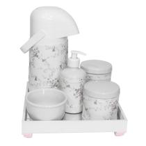 Kit Higiene Completo Espelhado Porcelanas Térmica Rosa Bebê