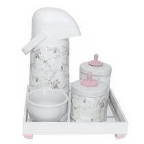 Kit Higiene Completo Porcelanas Térmica Provençal Rosa Bebê