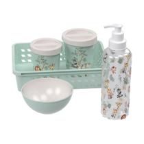 Kit higiene de bebê 5 peças organizador porta algodão porta cotonete várias cores