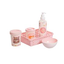 Kit higiene de bebe 5 peças plasútil organizador porta algodão porta cotonete