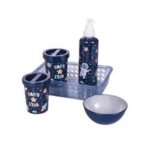 Kit higiene de bebe 5 peças plasútil organizador porta algodão porta cotonete