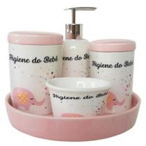 Kit Higiêne de Porcelana Bebê Rosa - Amigold Kit Higiêne de Porcelana Bebê Rosa - Amigold
