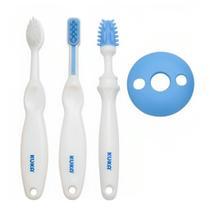 Kit Higiene Dental Bebê Escova de dentes I Primeiros Dentinhos Kuka +3meses Cerdas Macias