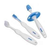 Kit Higiene Dental Bebê Escova de Dentes Primeiros Dentinhos Kuka 3meses Cerdas Macias Rosa Azul Kit Higiene Dental Bebê Escova de Dentes Primeiros Dentinhos Kuka 3meses Cerdas Macias Rosa Azul