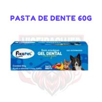 Kit Higiene Dental Pet - Pasta de Dente 60g + Escova Dente Longa + 2 Escova Dedeira para Caes/Gatos - fixapet