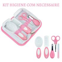 Kit Higiene do Bebê 5 Peças com Estojo Necessaire Menina