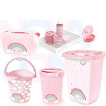 Kit Higiene E Acessórios P/O Quarto Do Bebe Arco iris - plasutil
