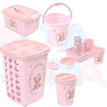 kit higiene e acessórios p/ o quarto do bebe ursa ted plasutil