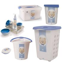 kit higiene e acessórios p/ o quarto do bebe urso ted plasutil