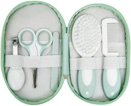 Kit Higiene e Cuidados para Bebê Com Estojo Verde Nove Peças