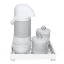 Kit Higiene Espelho Potes, Garrafa, Molhadeira e Capa Coroa Prata Quarto Bebê Unissex Kit Higiene Espelho Potes, Garrafa, Molhadeira e Capa Coroa Prata Quarto Bebê Unissex