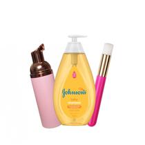 kit Higiene Espuma De limpeza Pump Rose , Pincel e Shampoo - CS STORE