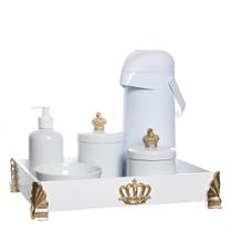 Kit Higiene Gold Com 6 Peças Quarto Bebê Menina Menino