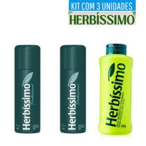 Kit Higiene Herbíssimo 2 Desodorante Spray Tradicional 90 ml 01 Talco Perfumado 140g - Herbissimo