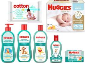 KIt Higiene Huggies com fralda Natural Care 34 und