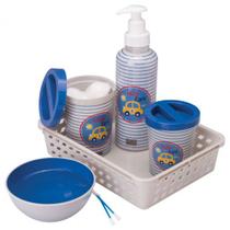 Kit Higiene Infantil 5 Peças Carro Azul - Plasútil Baby