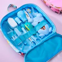 Kit Higiene Infantil Azul Bolsa Cortador Unhas Tesoura