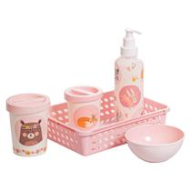 Kit higiene infantil bichinhos rosa ref.13361 - plasútil