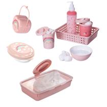 Kit higiene infantil com porta lenço cotonete algodão