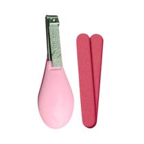 Kit Higiene Infantil Cortador de Unha e Lixa Rosa Safety