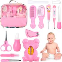 Kit Higiene Infantil Rosa Bolsa Termômetro Digital Pente