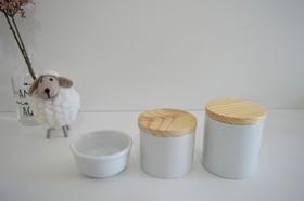Kit Higiene Limpeza K059 Decora Bancada Bebê Porcelana Tampa Pinus Potes Montessoriano Kids - Ciranda arte - criativa
