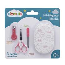 Kit Higiene Necessaire Infantil Pimpolho 3 Peças Rosa 88881