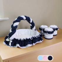 Kit Higiene para Bebê Cesta + Jogo de Potes Menino Menina Trança Sensação 04 Peças Kit Higiene para Bebê Cesta + Jogo de Potes Menino Menina Trança Sensação 04 Peças