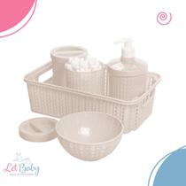 Kit Higiene Para bebê Infantil Trama Multiuso Com 5 Peças Menina e Menino Kit Higiene Para bebê Infantil Trama Multiuso Com 5 Peças Menina e Menino