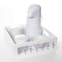 Kit Higiene Pedra Lilás Quarto Bebê Menina - Potinho de mel