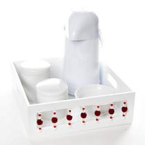 Kit Higiene Pedra Vermelha Quarto Bebê Menina - Potinho de mel