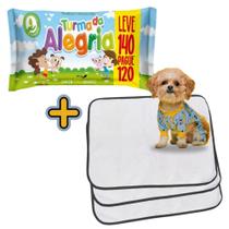 Kit Higiene Pet com 1 Lenço Umedecido Turma da Alegria + 3 Tapetes Higiênicos Absorventes Médios Kit Higiene Pet com 1 Lenço Umedecido Turma da Alegria + 3 Tapetes Higiênicos Absorventes Médios