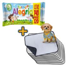 Kit Higiene Pet com 1 Lenço Umedecido Turma da Alegria + 9 Tapetes Higiênicos Absorventes Médios Kit Higiene Pet com 1 Lenço Umedecido Turma da Alegria + 9 Tapetes Higiênicos Absorventes Médios
