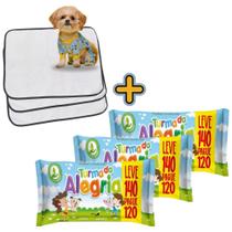 Kit Higiene Pet com 3 Lenços Umedecidos Turma da Alegria + 3 Tapetes Higiênicos Absorventes Médios Kit Higiene Pet com 3 Lenços Umedecidos Turma da Alegria + 3 Tapetes Higiênicos Absorventes Médios