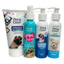 Kit Higiene Pet Limpa patas Limpa Orelhas Limpa lagrimas para Cães e Gatos Pet Clean