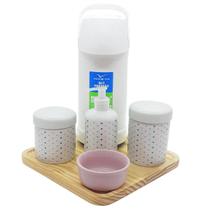 Kit higiene Poá 6 pçs - Molh. Rosa Garrafa 500ml Porcelana Kit higiene Poá 6 pçs - Molh. Rosa Garrafa 500ml Porcelana